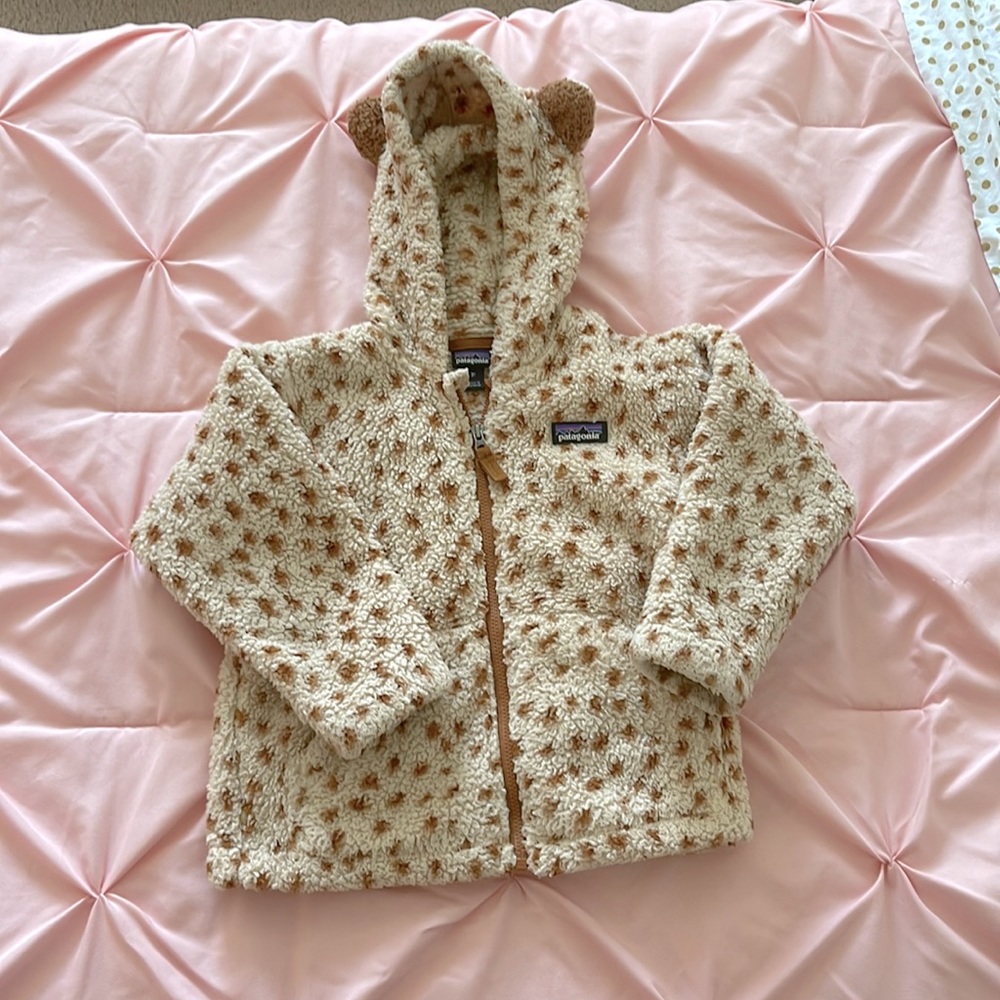 Patagonia toddler spotted print teddy jacket 3t